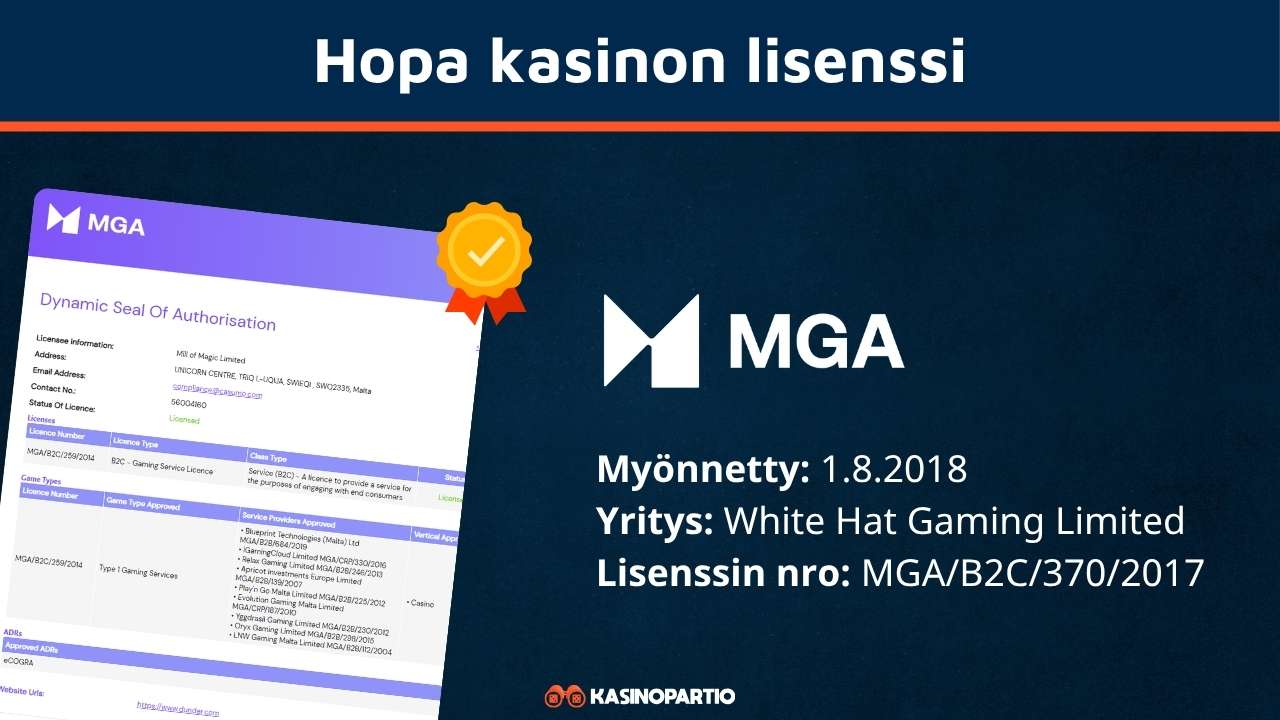 Hopa kasinon lisenssi