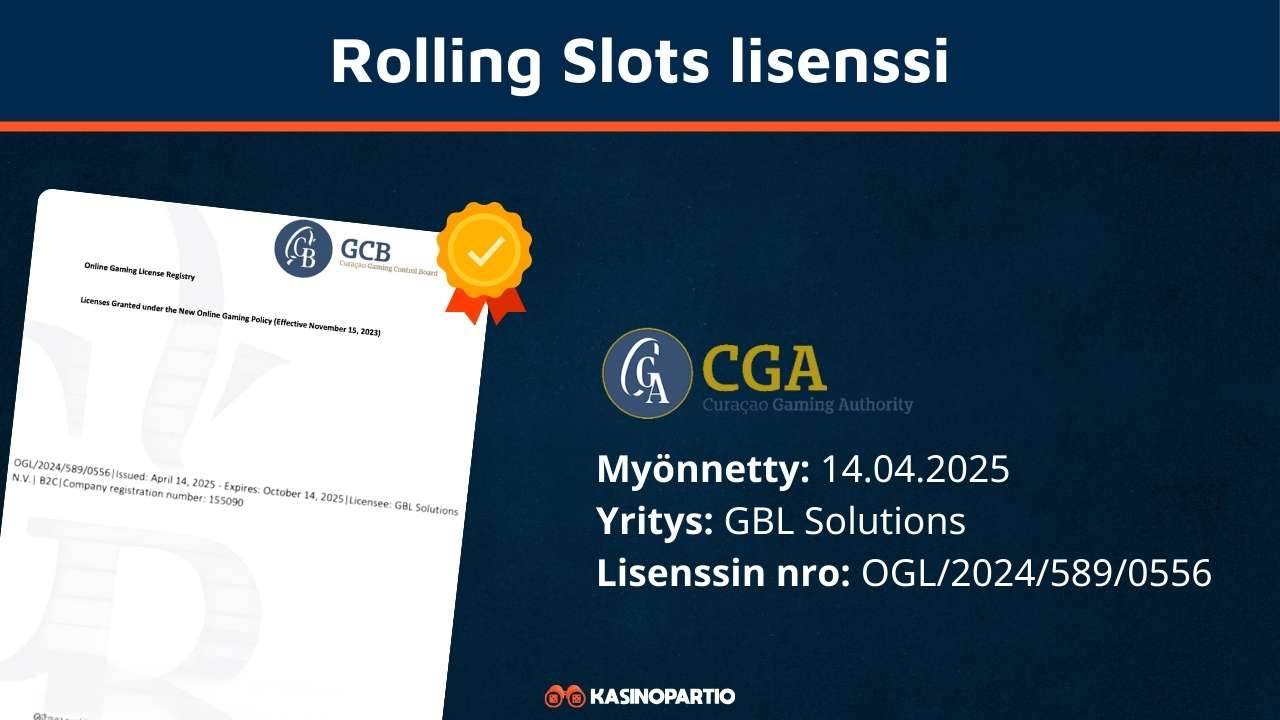 Rolling Slots lissensi