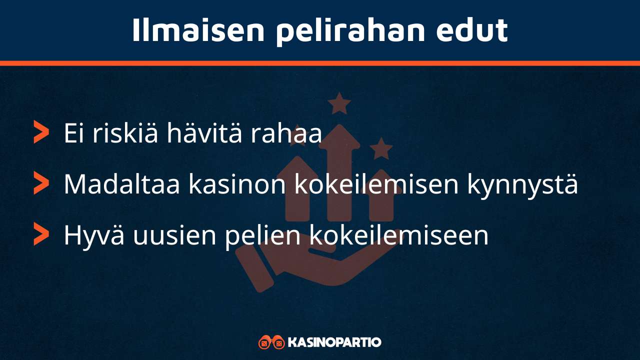 Ilmaisen pelirahan ilman talletusta edut