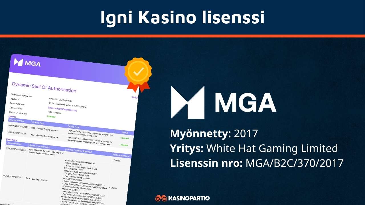 Igni kasino lisenssi
